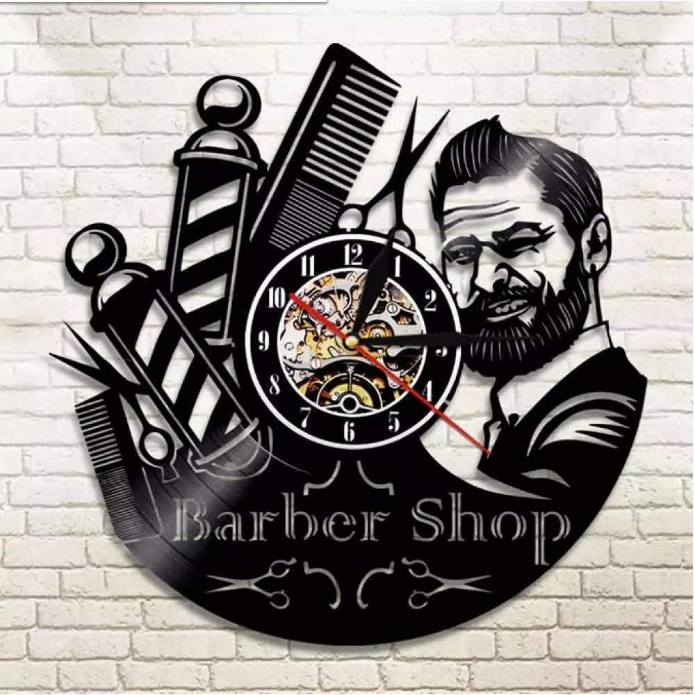 Barbershop Vinyl Wall Clock Laser Cut Free Download