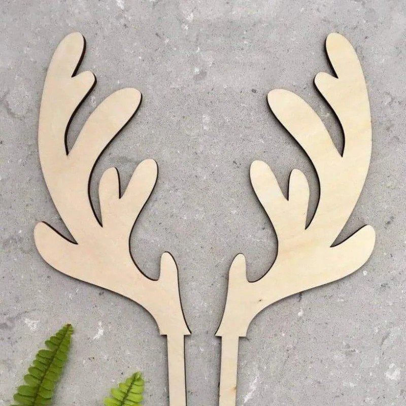 Christmas Reindeer Antlers Cake Topper Laser Cut