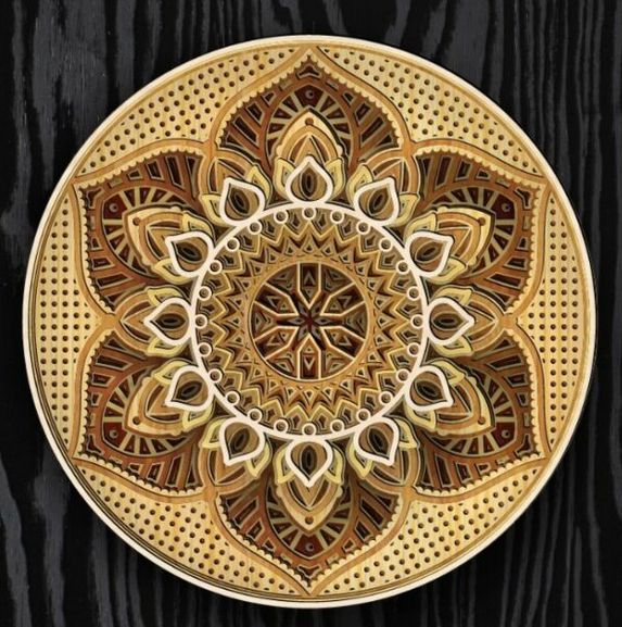 Laser Cut 3d Mandala Wooden Wall Art Free Vector File