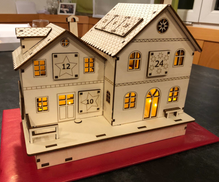Laser Cut Advent Calendar House Template PDF File
