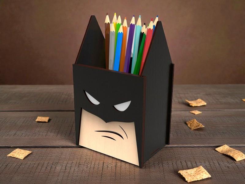 Laser Cut Batman Super Hero Pen Holder 3mm Free Download