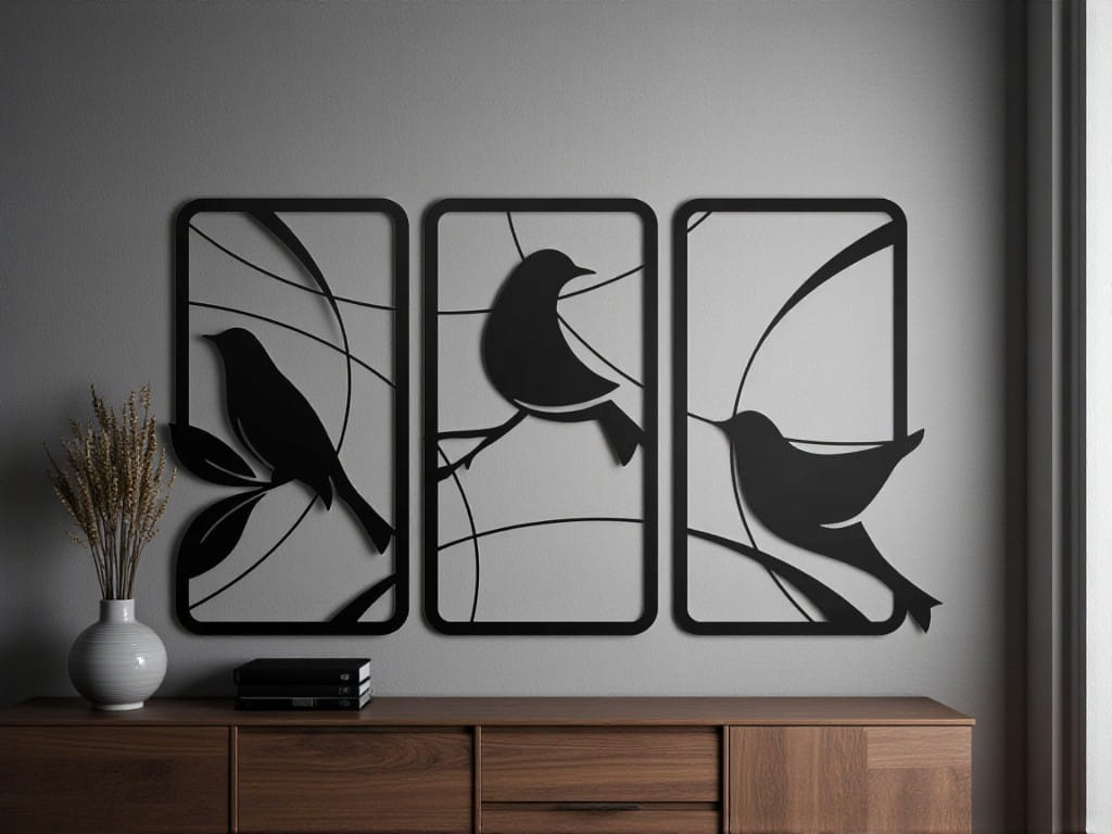 Laser Cut Bird Panel Wall Art