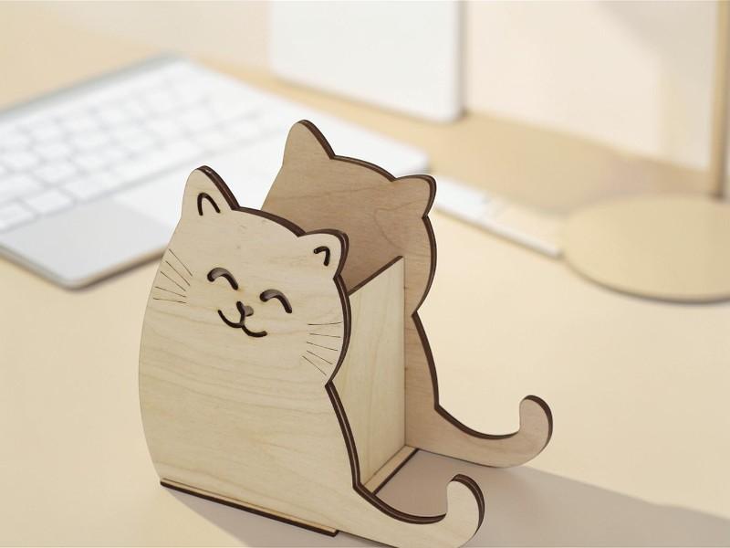 Laser Cut Cat Pencil Holder 3mm Free Download