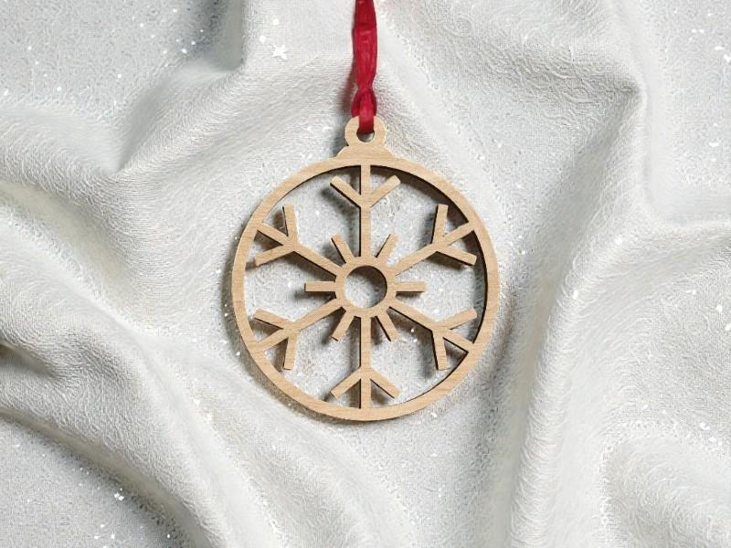 Laser Cut Christmas Bauble Snowflake Free Download