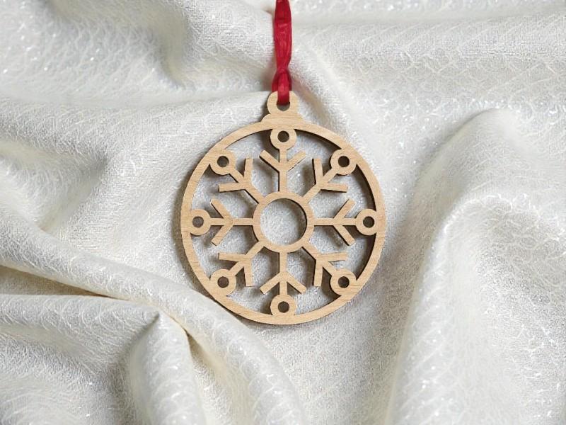 Laser Cut Christmas Decoration with Snowflake Free Download