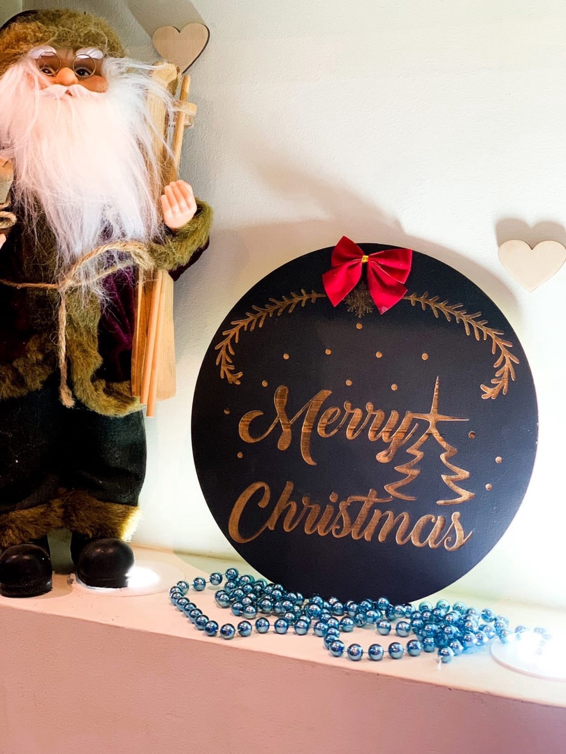 Laser Cut Christmas Door Sign Decor Merry Christmas Cdr File Free Vector File