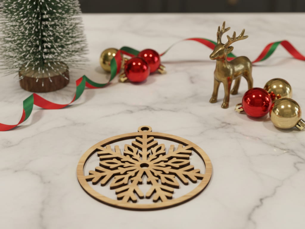 Laser Cut Christmas Snowflake Ornament