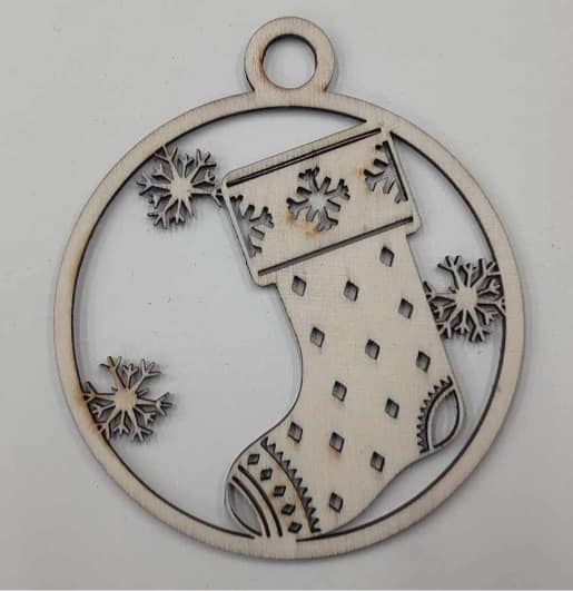 Laser Cut Christmas Stocking Ornament