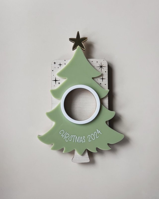 Laser Cut Christmas Theme Photo Frame Free Vector File