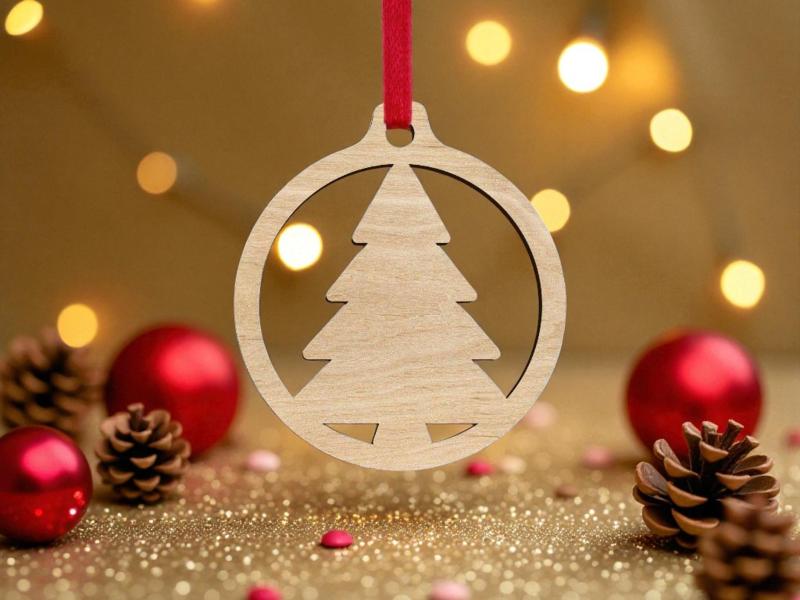 Laser Cut Christmas Tree Christmas Bauble Free Download SVG File