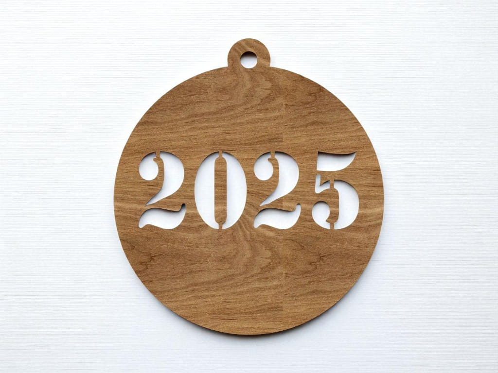 Laser Cut Christmas Tree Year 2025 Ornament