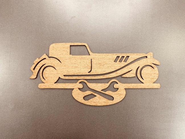 Laser Cut Classic Garage Car Workshop Sign Free Vector File