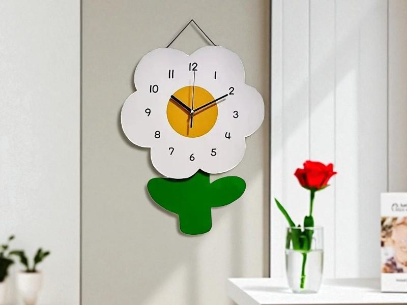 Laser Cut Cute Flower Wall Clock Free Download Free Vector File