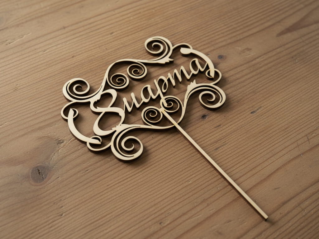 Laser Cut Decorative Cake Topper for Womens Day