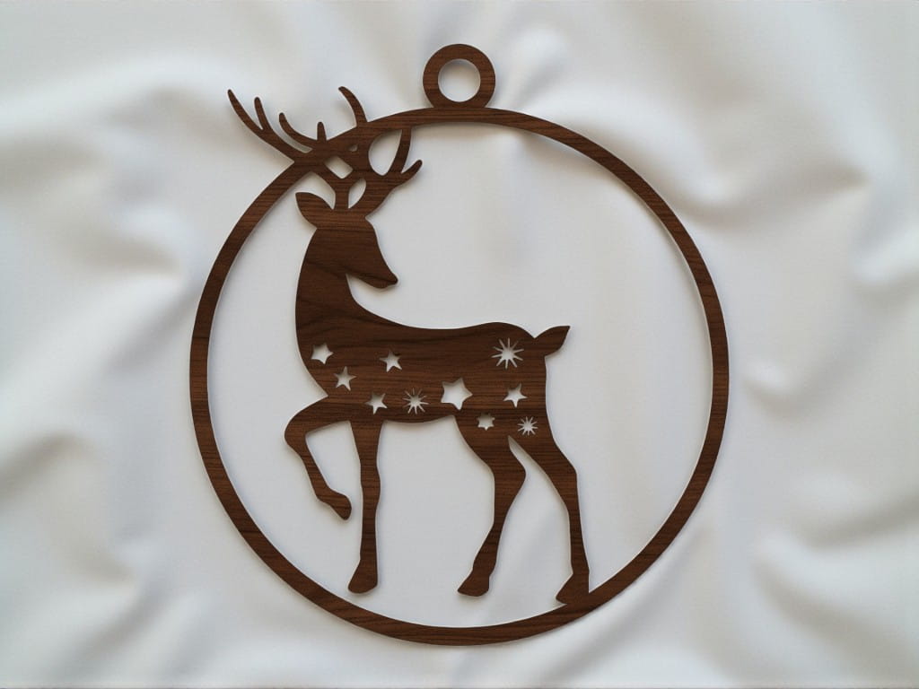Laser Cut Decorative Christmas Reindeer Ornament