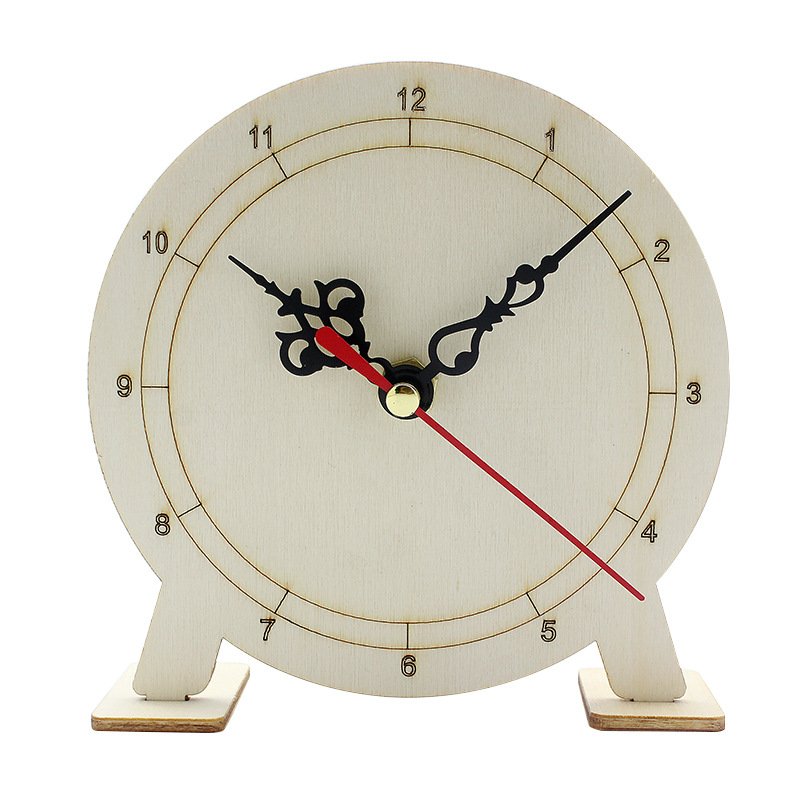 Laser Cut DIY Wooden Clock Wooden Clock Assembly Kit Practical Educational Toy For Kids Baby