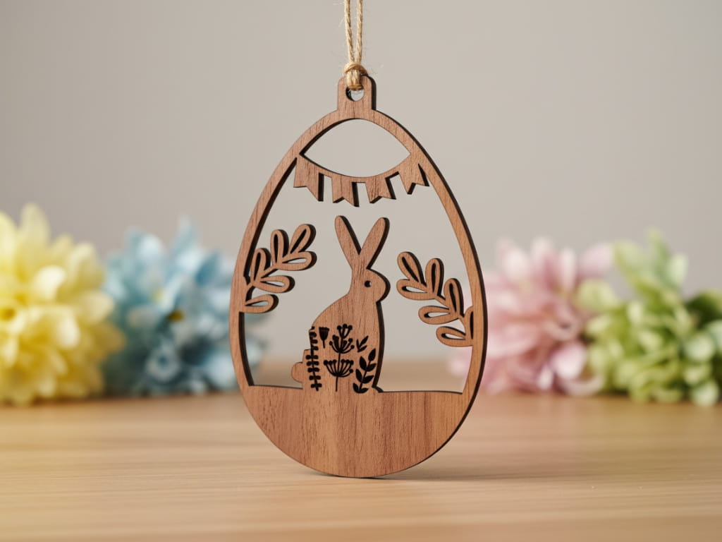 Laser Cut Easter Egg Ornament for Festive Home Decor