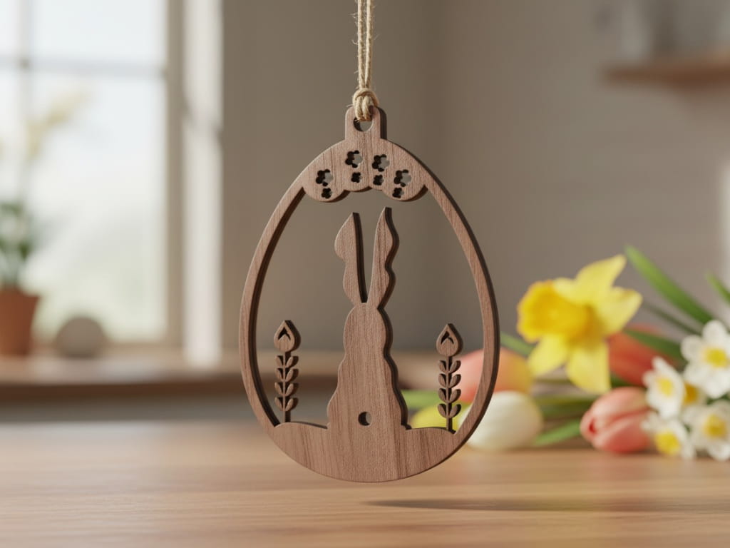 Laser Cut Easter Egg Ornament for Spring Celebrations
