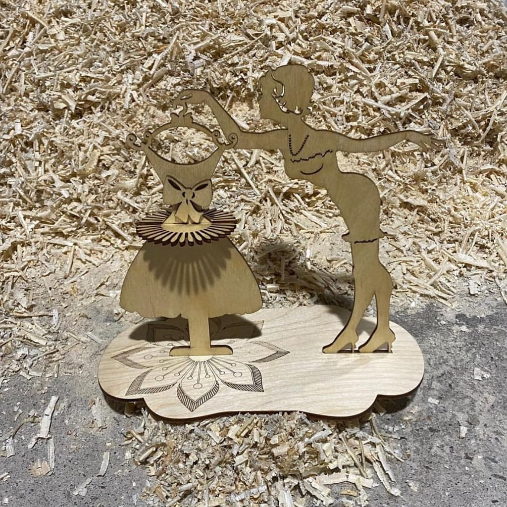 Laser Cut Elegant Lady Dress Napkin Holder  Dining Table Decoration