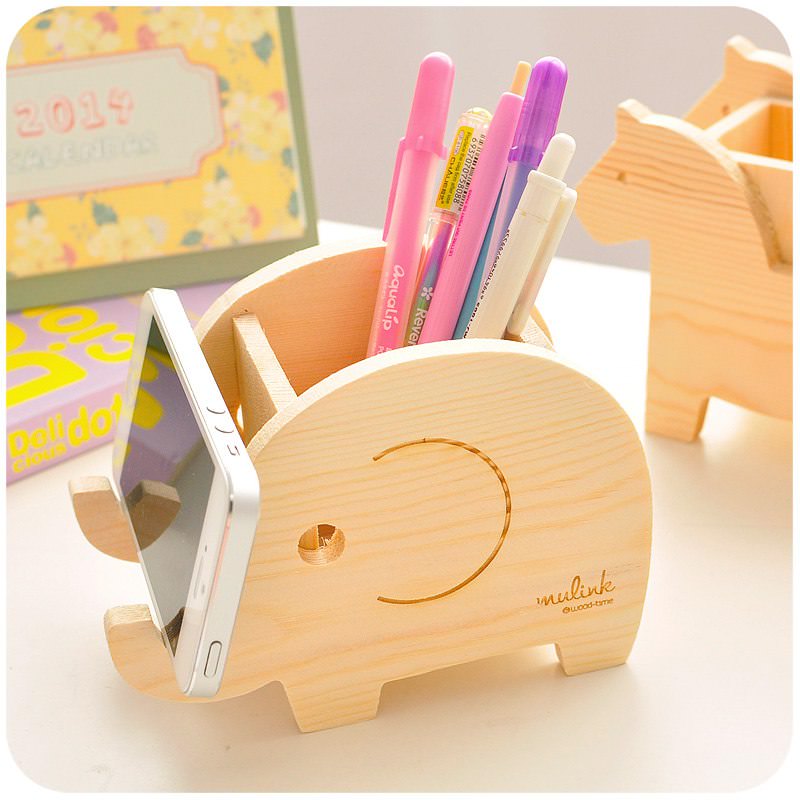 Laser Cut Elephant Multifunctional Desk Organizer