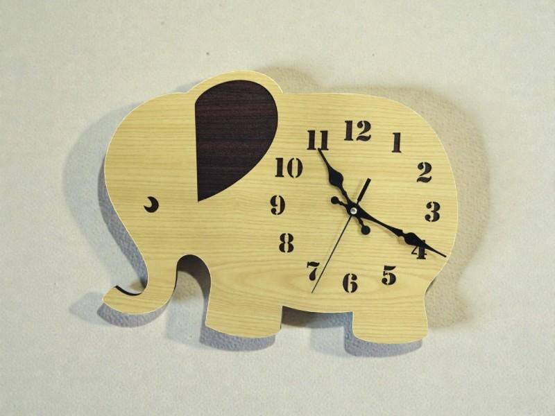 Laser Cut Elephant Wall Clock Kids Room Decor