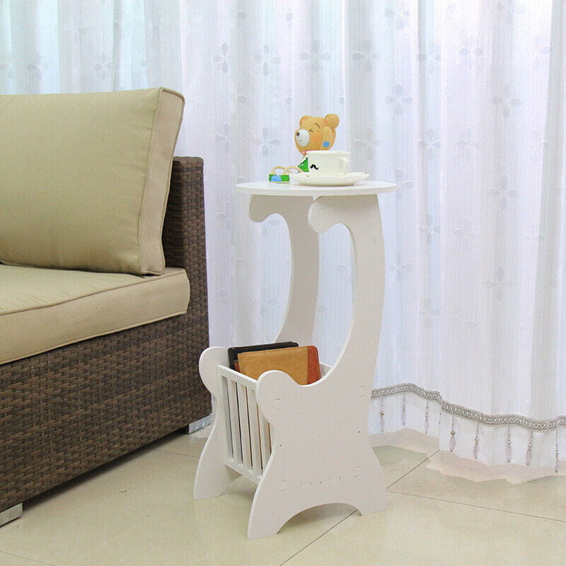 Laser Cut End Table with Magazine Storage Rack