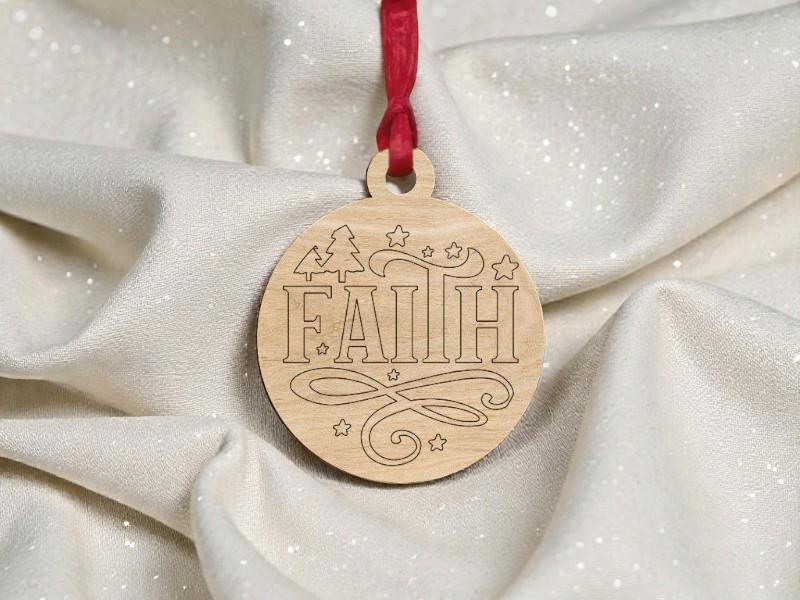 Laser Cut Faith Christmas Bauble Ornament Free Download