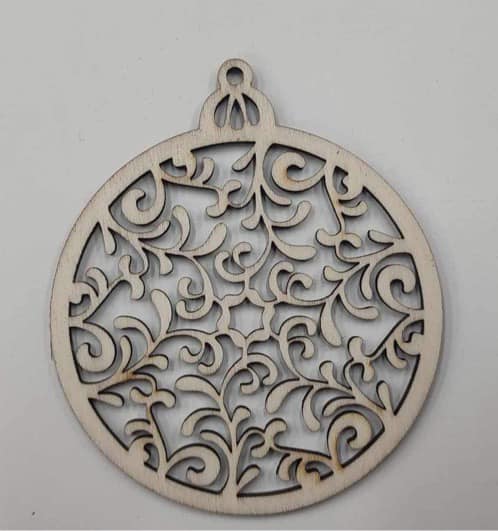 Laser Cut Filigree Swirl Christmas Ornament