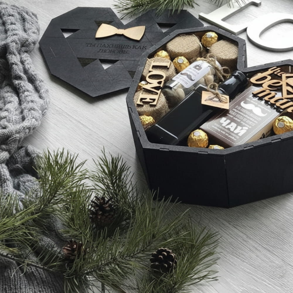 Laser Cut Heart Shaped Wooden Treat Box