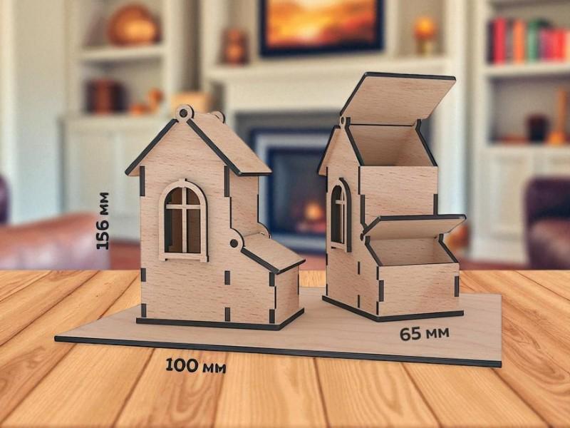 Laser Cut House Shaped Tea Box 4mm SVG FIle