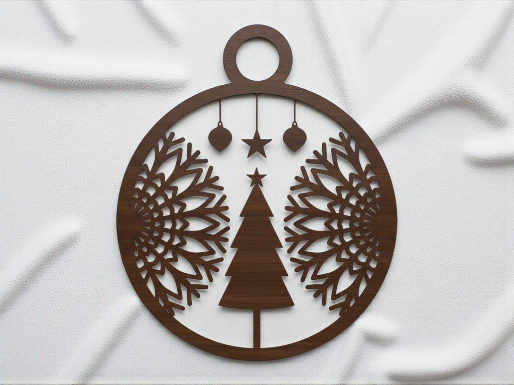 Laser Cut Intricate Christmas Hanging Decoration