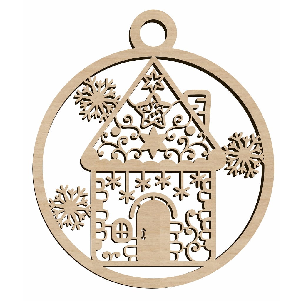 Laser Cut Intricate House Christmas Ornament