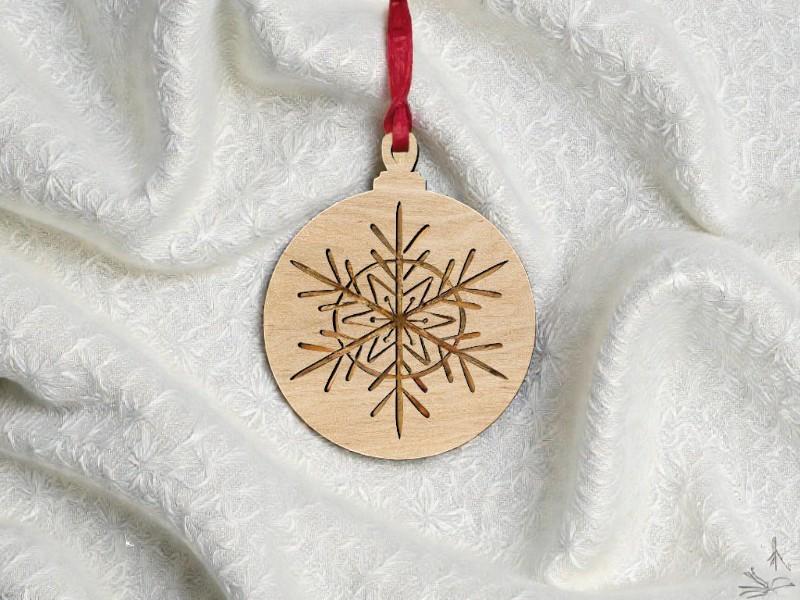 Laser Cut Intricate Snowflake Christmas Bauble Free Download
