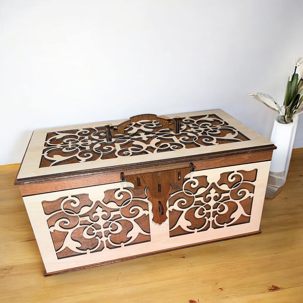 Laser Cut Intricate Wooden Keepsake Box