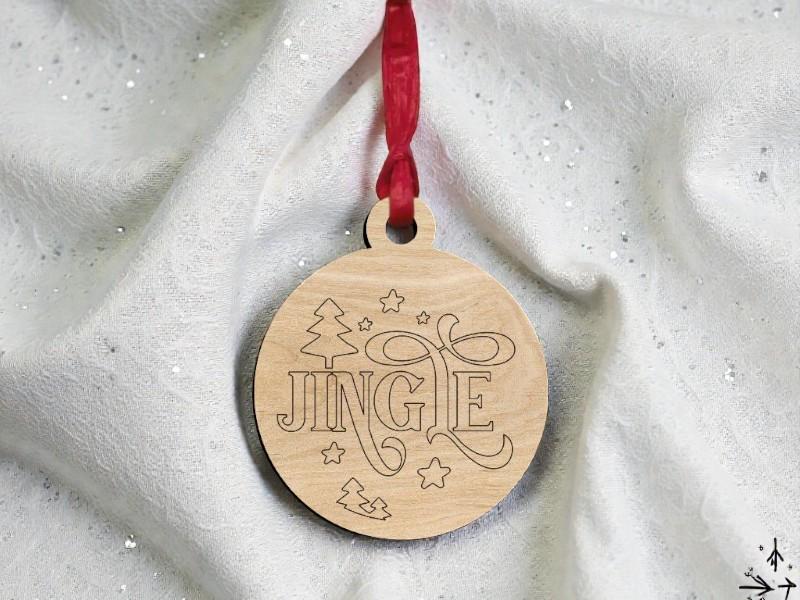 Laser Cut Jingle Christmas Bauble Ornament Free Download