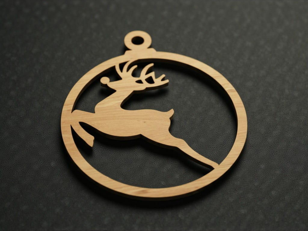 Laser Cut Leaping Reindeer Christmas Ornament