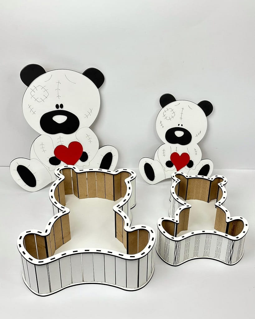 Laser Cut Living Hinge Teddy Bear Gift Box