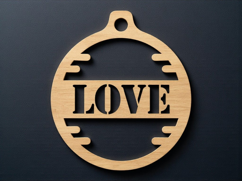 Laser Cut Love Christmas Ornament