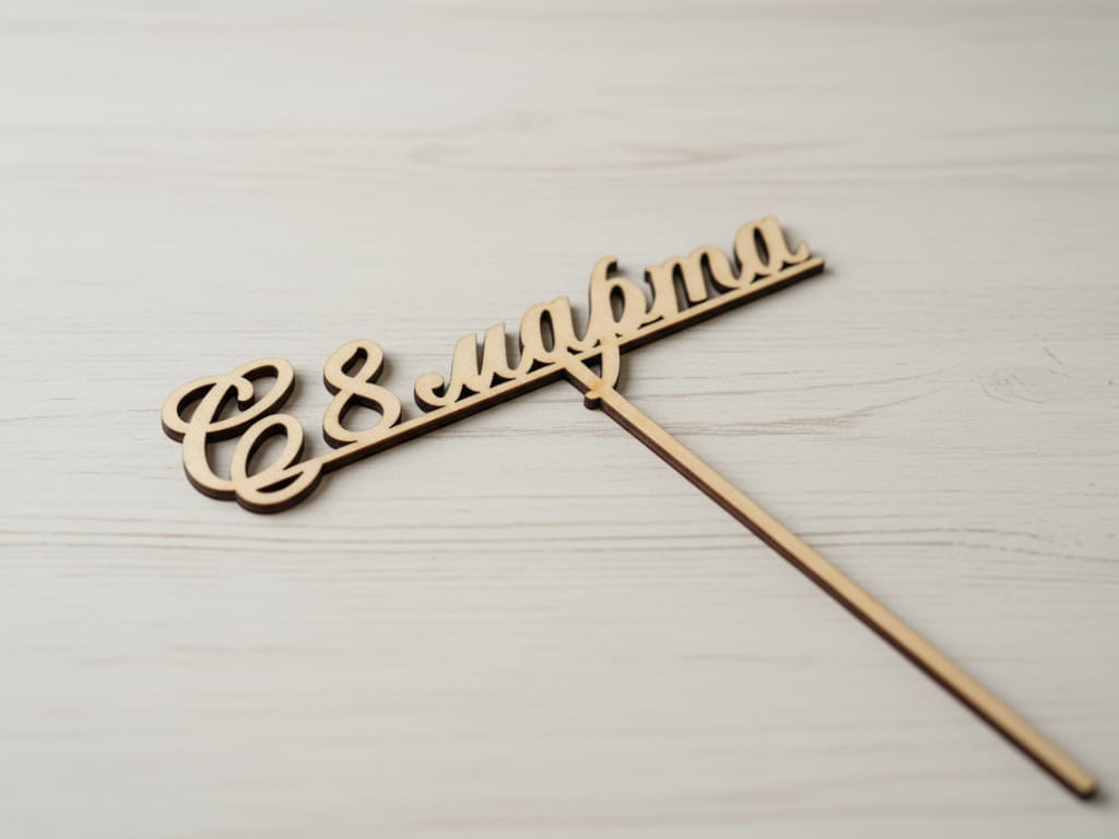 Laser Cut March 8 Cake Topper for Womens Day Celebration