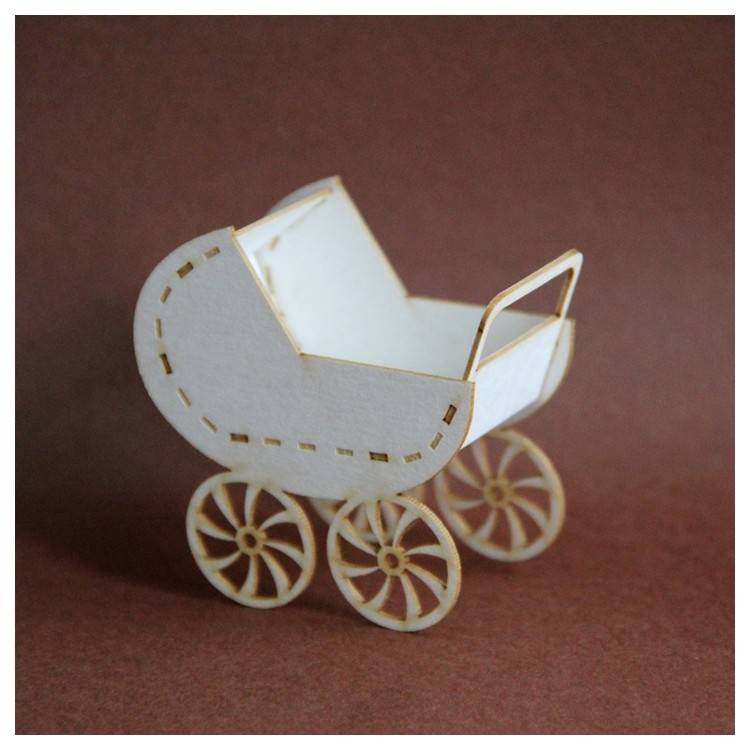 Laser Cut Miniature Baby Stroller Model