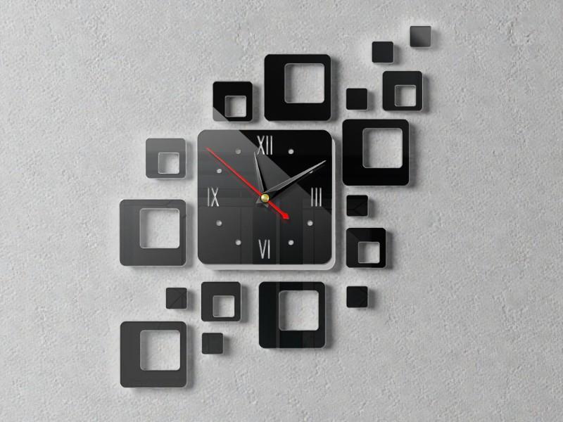 Laser Cut Modern Square Mirror Wall Clock Free Download