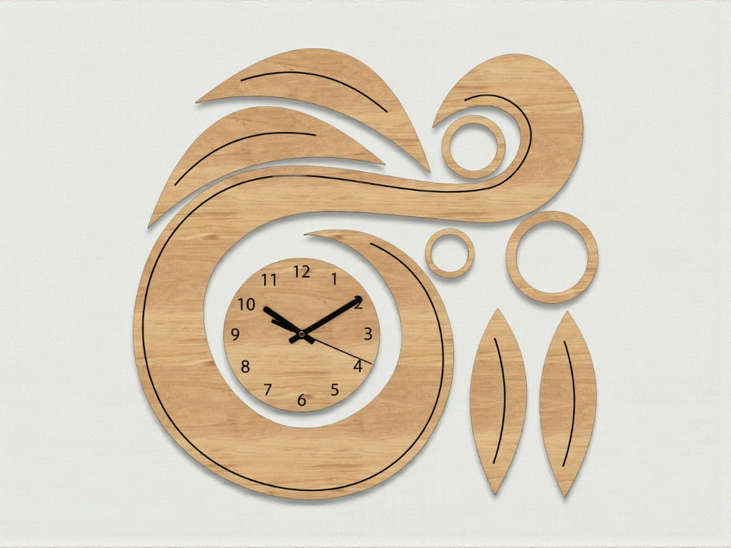 Laser Cut Modern Wall Clock Design