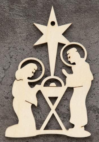 Laser Cut Nativity Scene Christmas Ornament