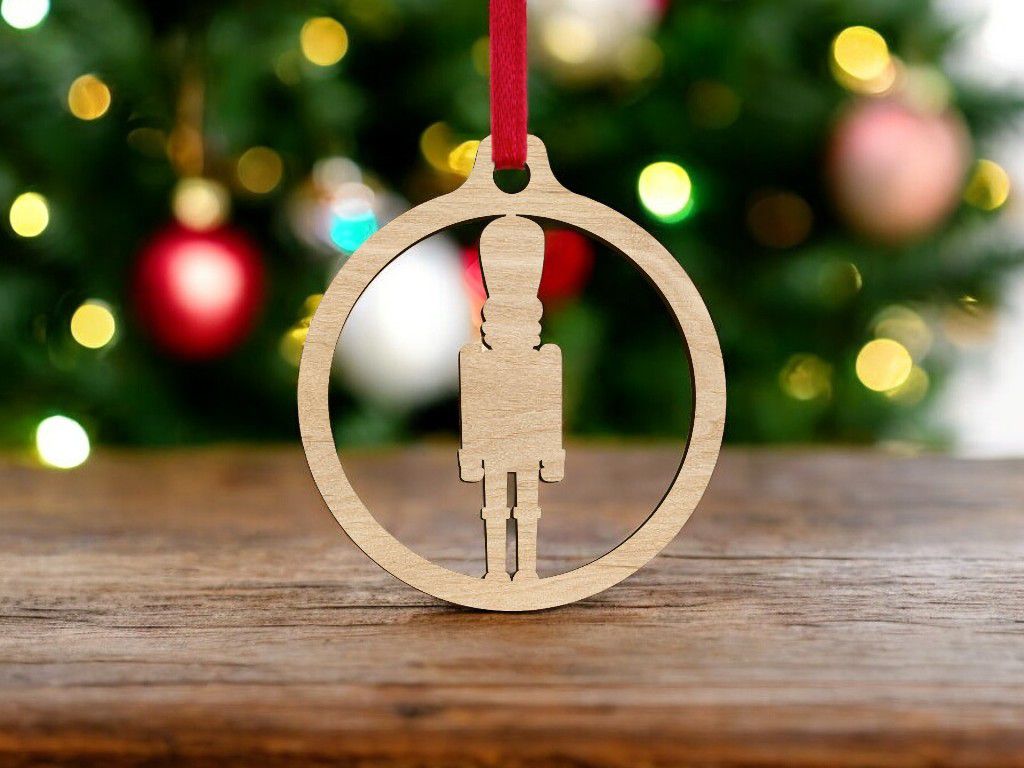 Laser Cut Nutcracker Christmas Bauble Vector