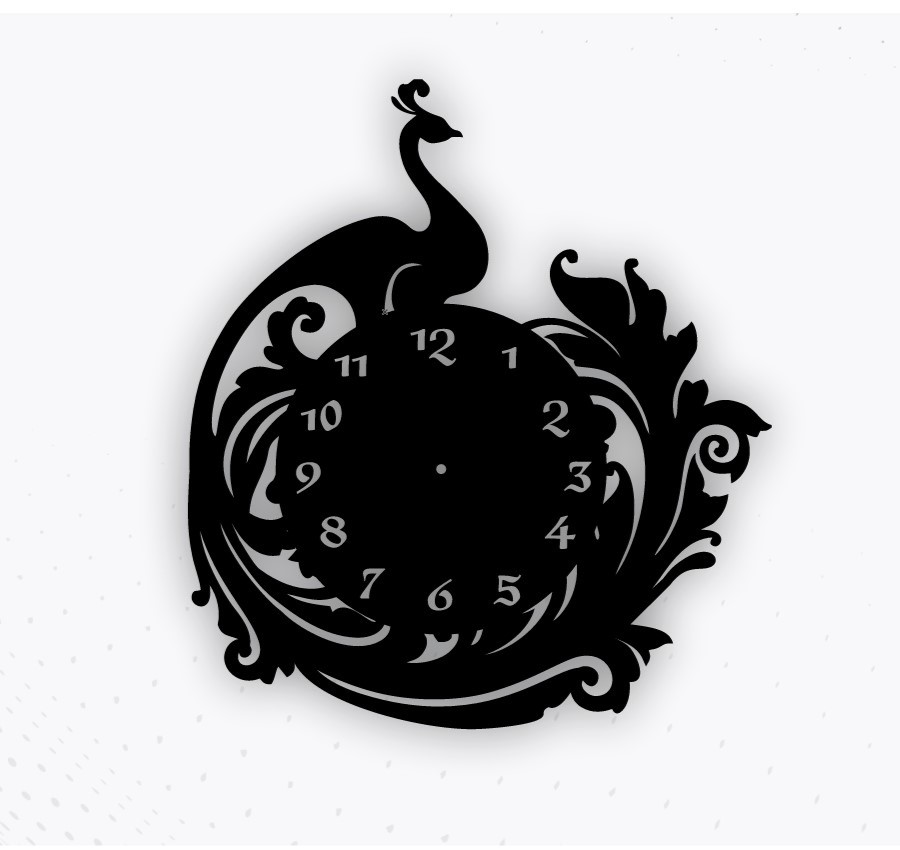 Laser Cut Peacock Vinyl Record Clock Cdr File Free Vector File