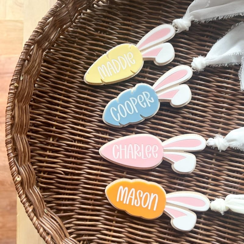 Laser Cut Personalized Easter Carrot Gift Tags Free Vector File