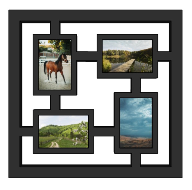 Laser Cut Photos Frame Wall Decoration  Free DXF File