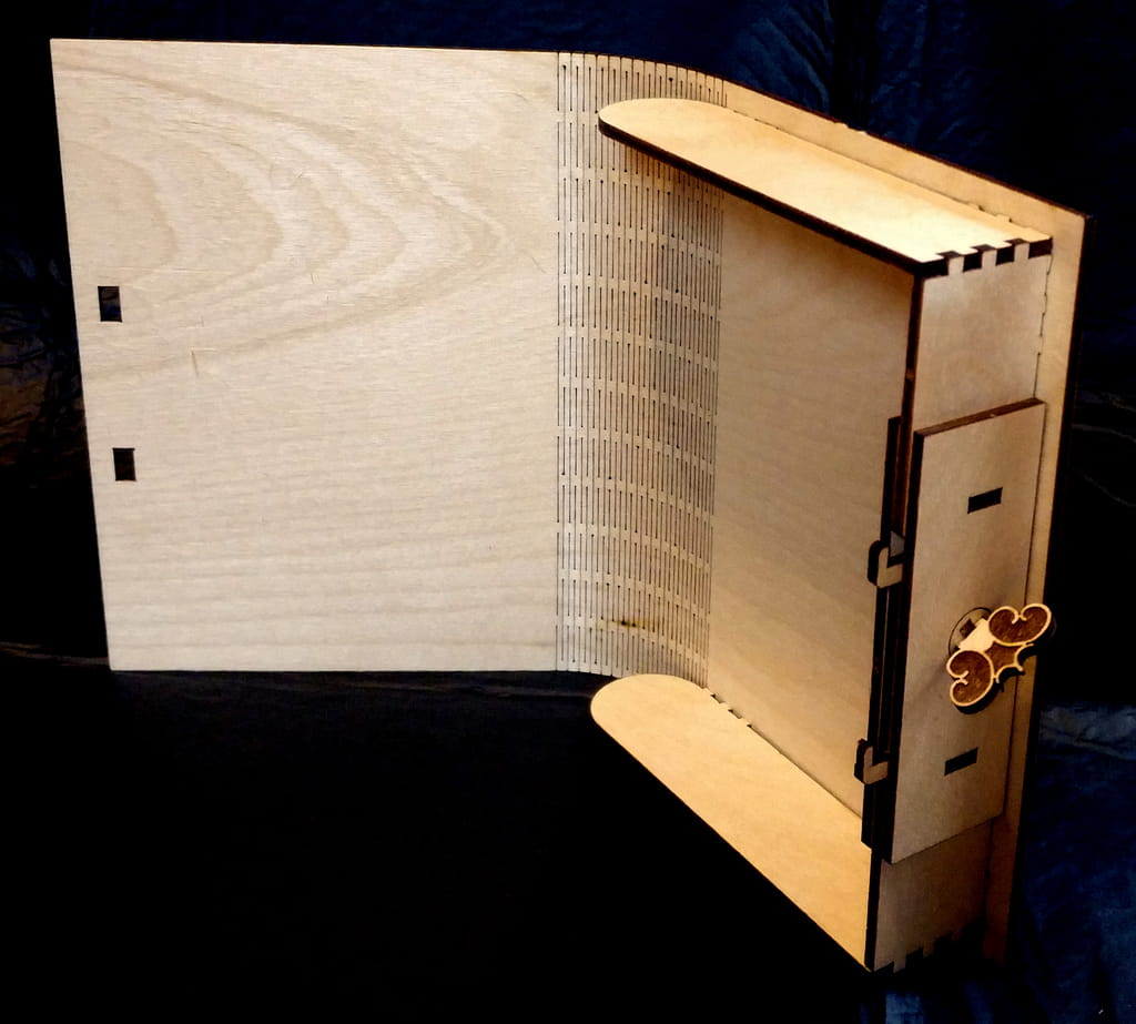 Laser Cut Rack and Pinion Latch Book Box