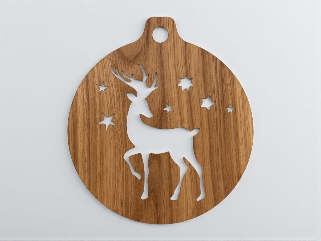 Laser Cut Reindeer Christmas Bauble Festive Ornament
