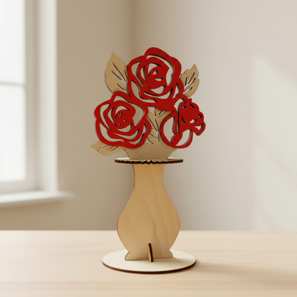 Laser Cut Rose Flower Napkin Holder  Romantic Party Table Decor